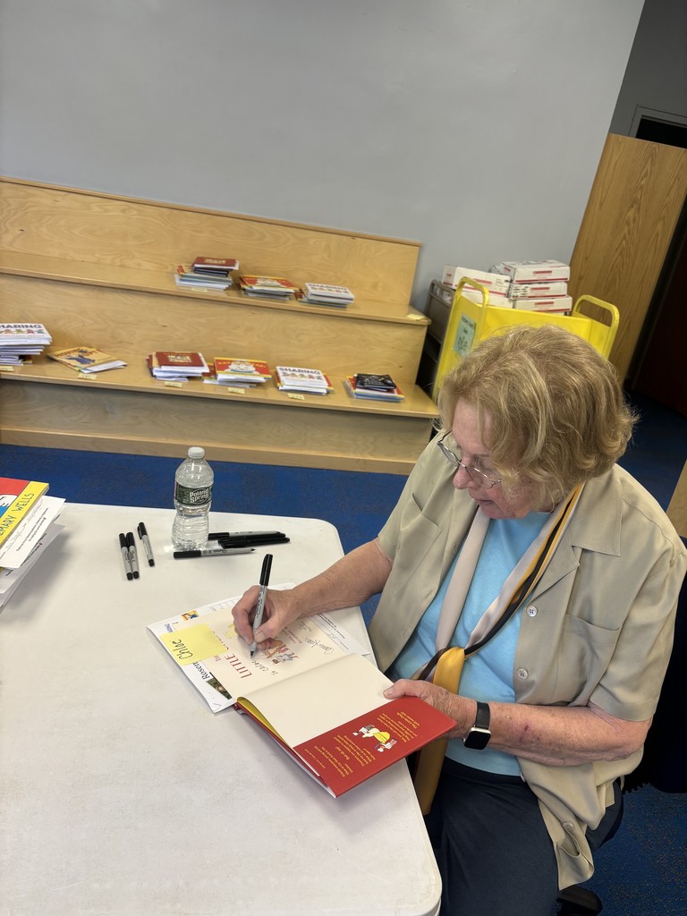 Author Rosemary Wells signing books