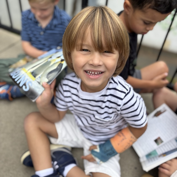 boy reading book