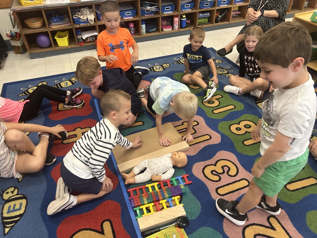 children playing math game