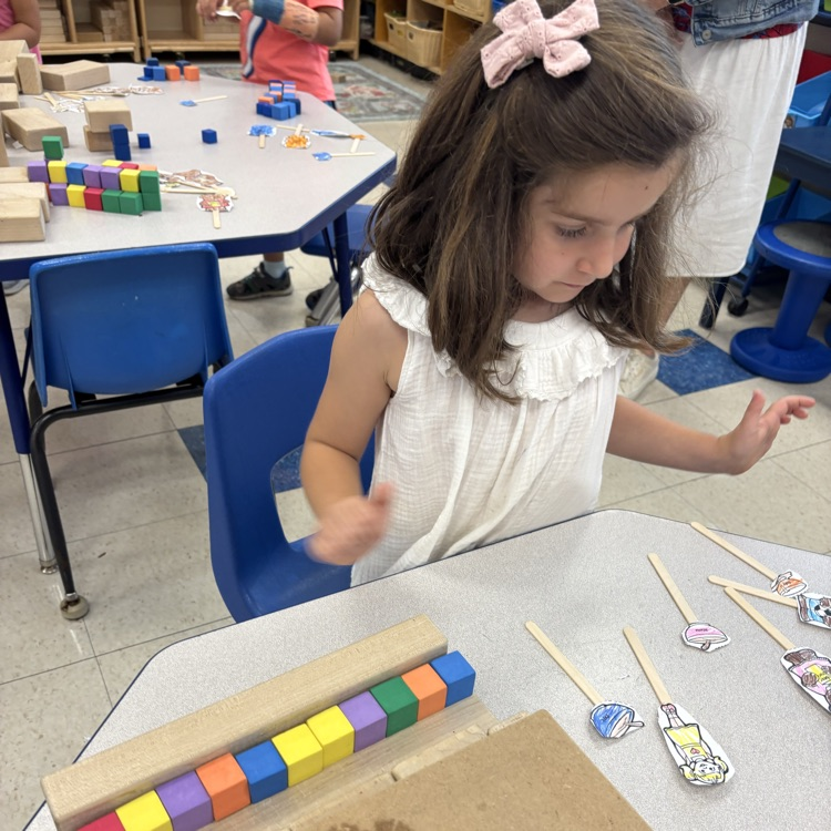 what a girl playing with blocks