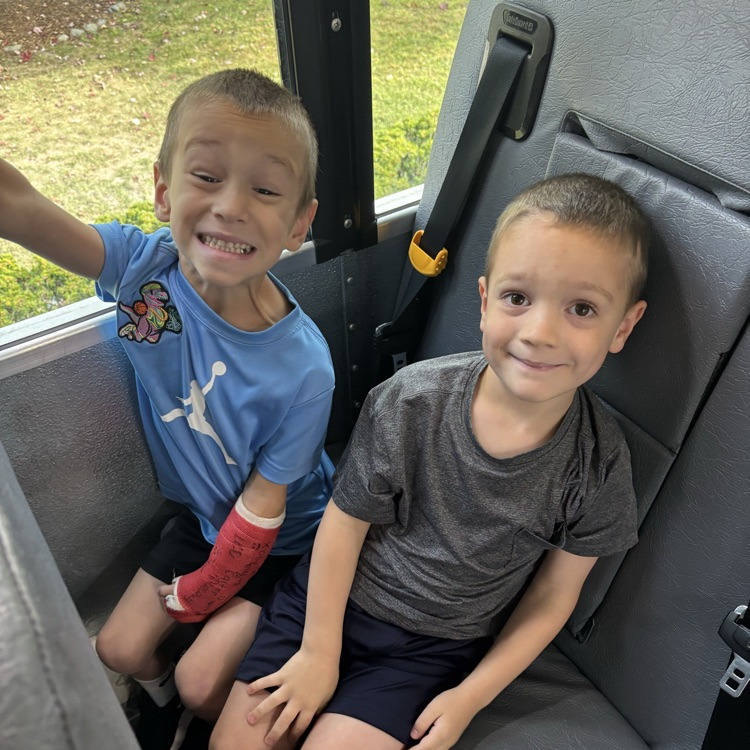 two boys sitting