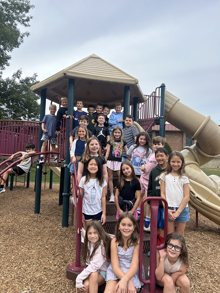 third graders on playground