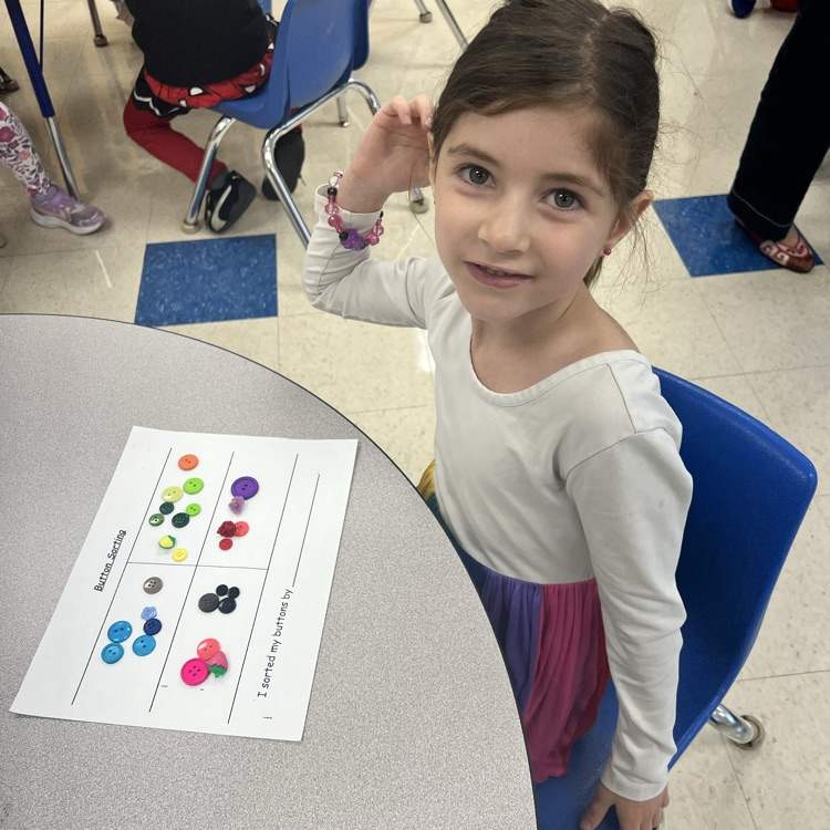 KRO sorts buttons by size, shape, color and other attributes that they observe.