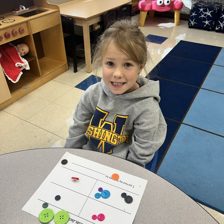 KRO sorts buttons by size, shape, color and other attributes that they observe.