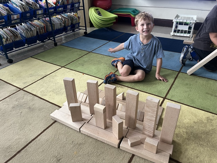 student building with blocks