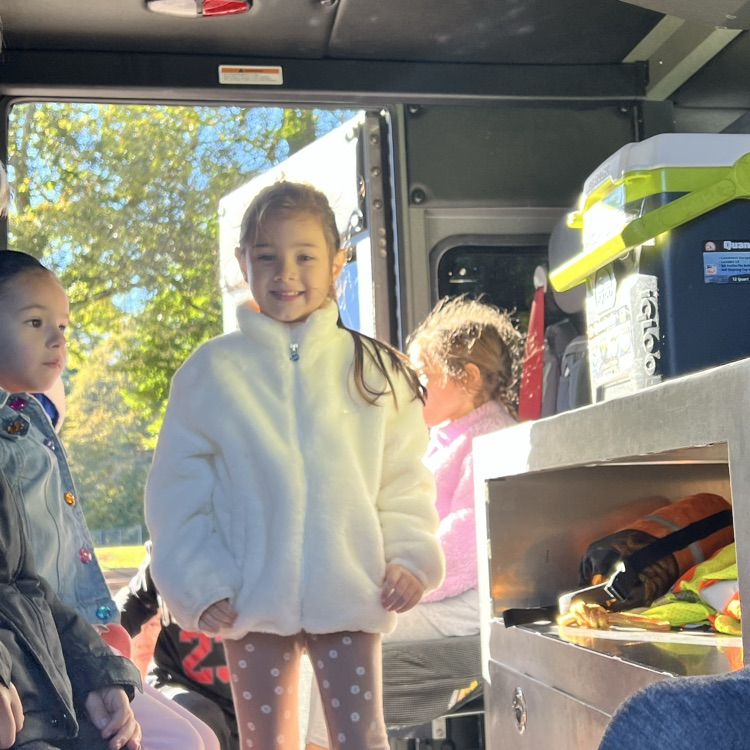 KRO enjoyed the fire prevention assembly today & watched Mrs. Ramirez get dressed up as a firefighter. They even got to go into the fire truck!