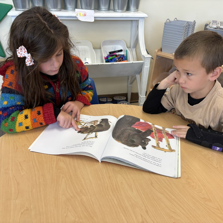 students reading