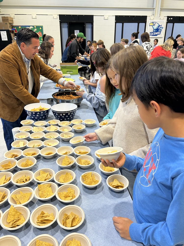 third graders at taco bar