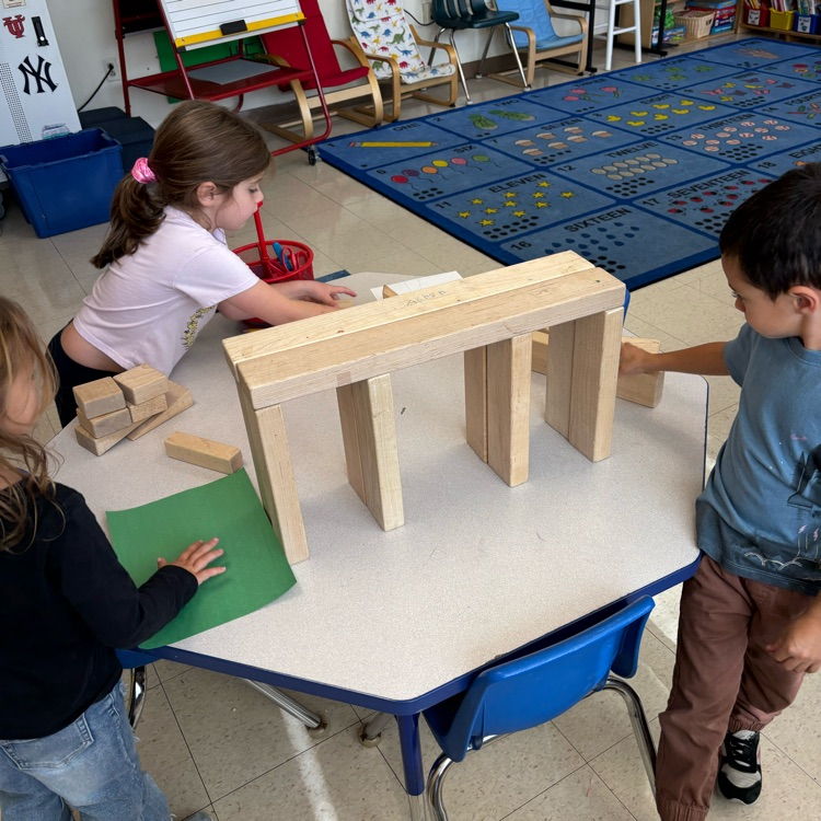 children building a bridge