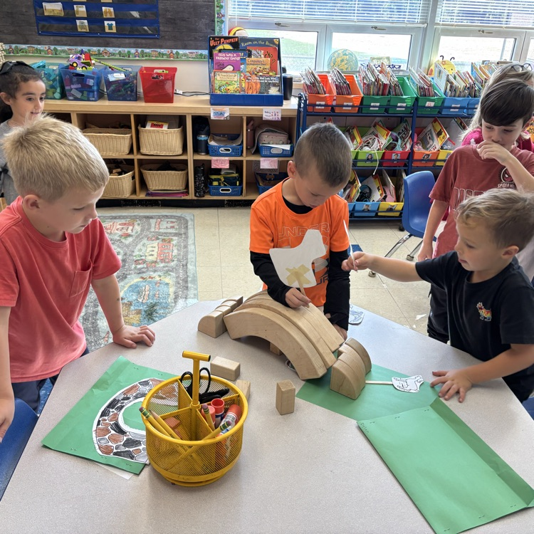children building a bridge