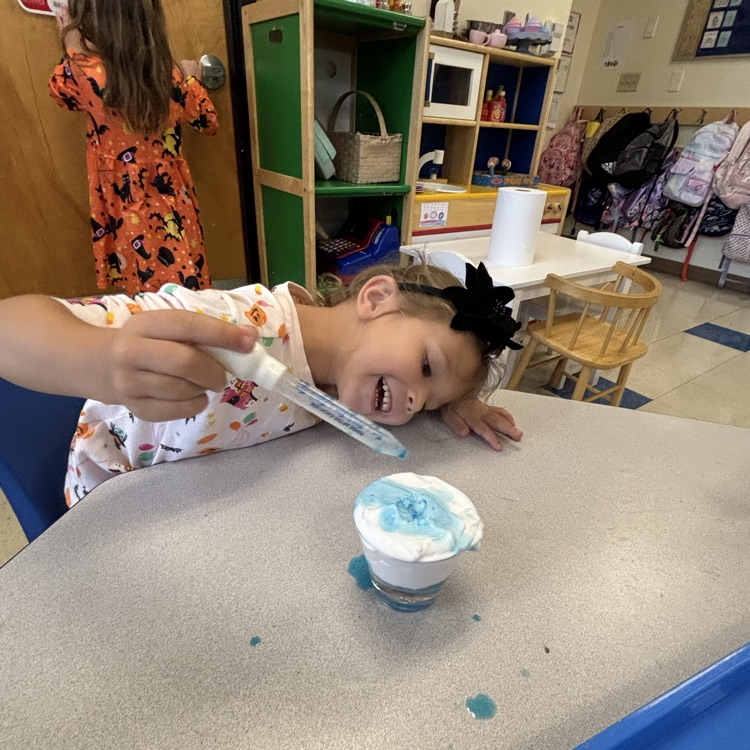 student using a dropper