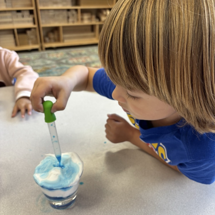 student using a dropper