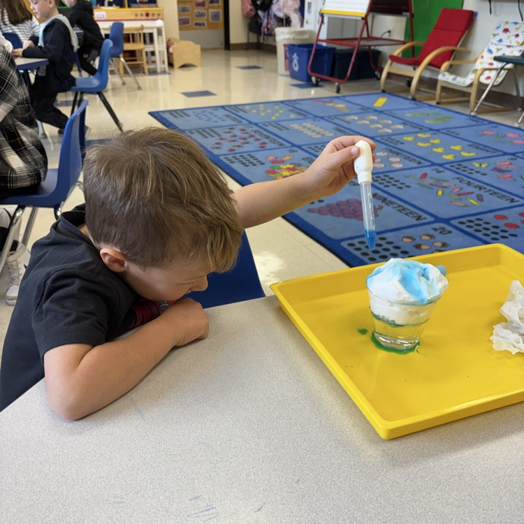 student using a dropper