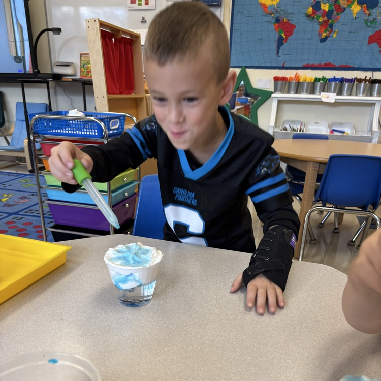 student using a dropper