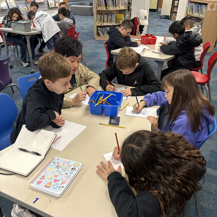 students making veterans cards