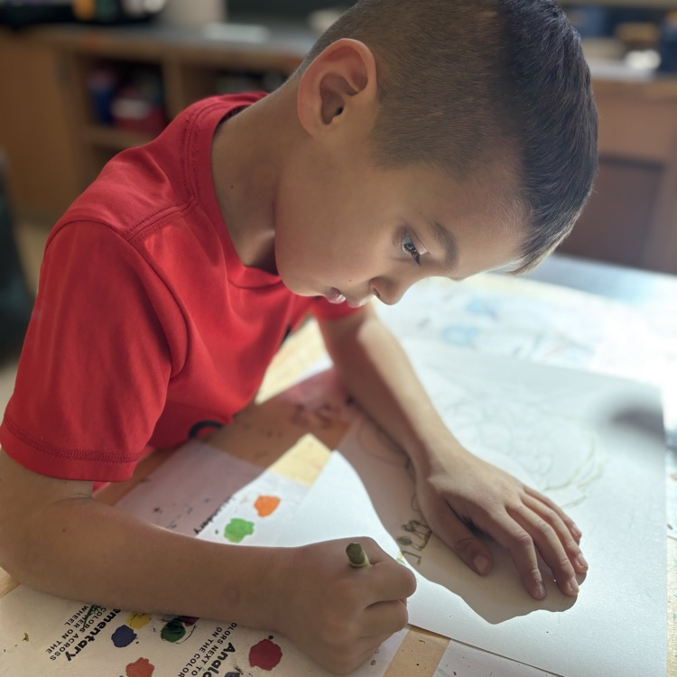 Child, drawing a fit