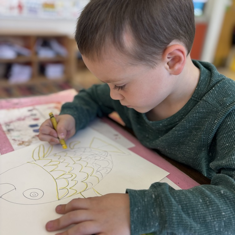 Child’s drawing a fish