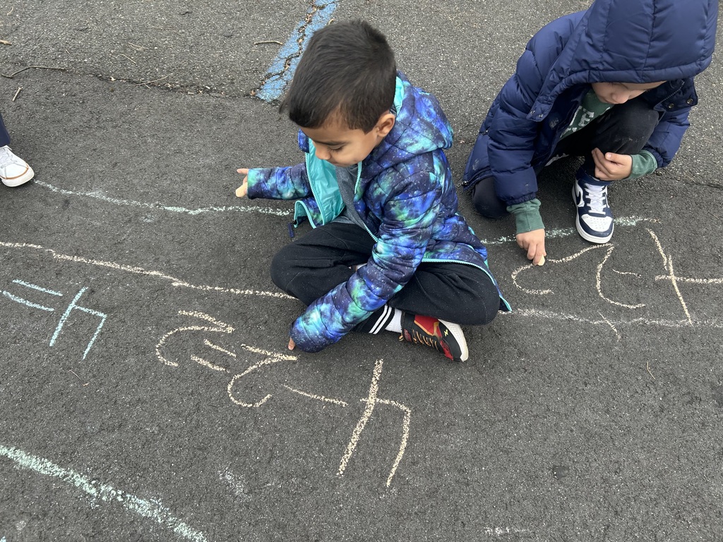 children playing math game