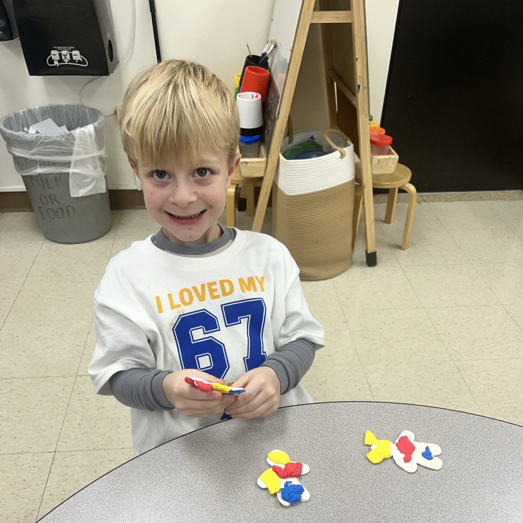 After reading several versions of The Gingerbread Man, KRO created and decorated their own with model magic