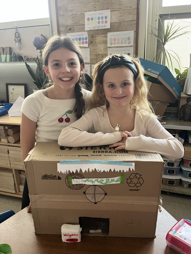 2 children with a model the created of Walgreens