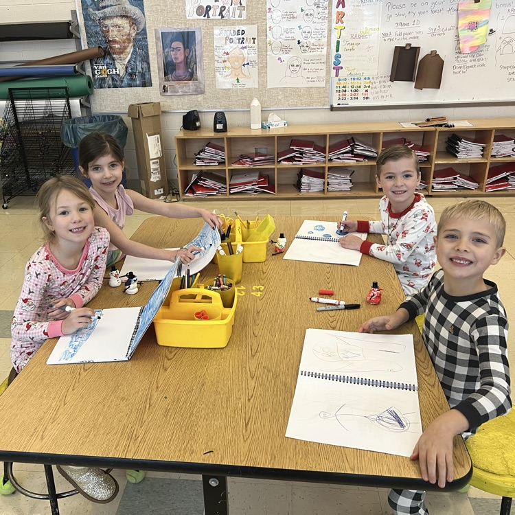 KRO enjoyed making snowmen in Art Push-in with Mrs. Viaud.