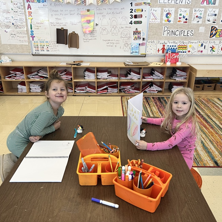 KRO enjoyed making snowmen in Art Push-in with Mrs. Viaud.
