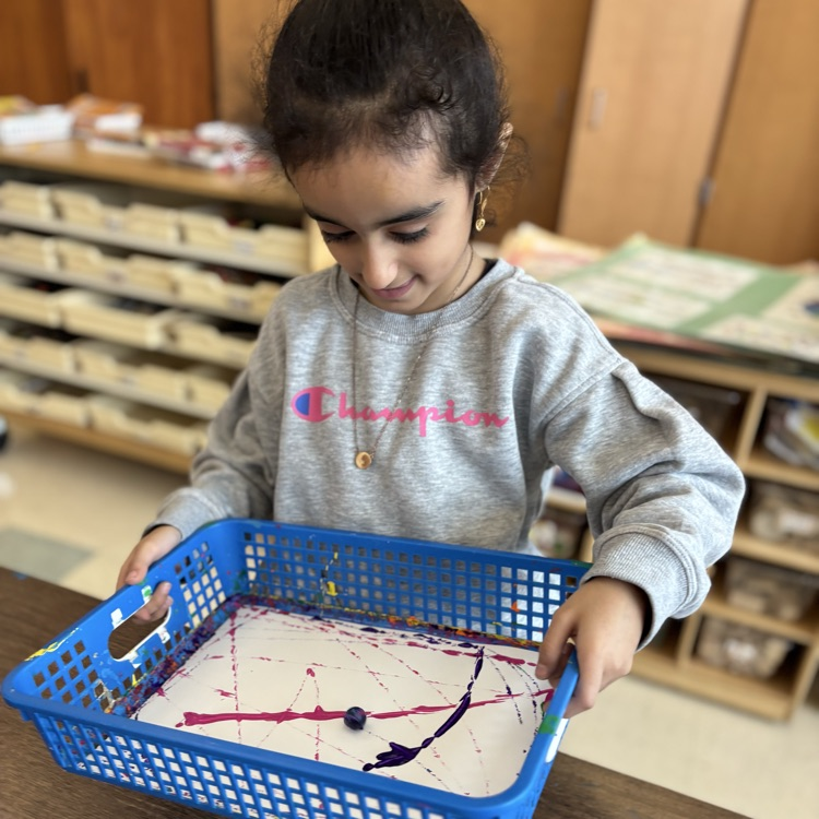 Little girl doing an art project