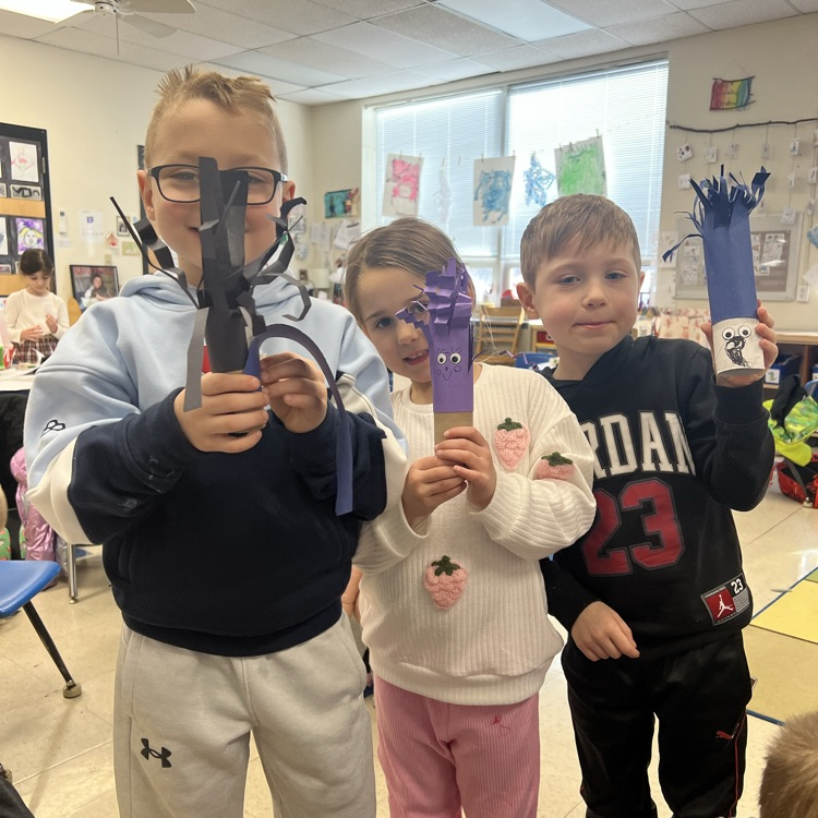 KRO had fun creating paper towel tubes with crazy hair!