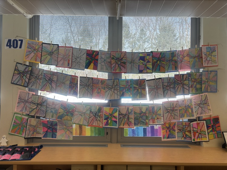 stained glass project hanging up