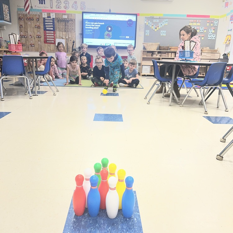 KRO used what they know about force and motion to knock down pins in bowling. they even built bumpers to help their aim.