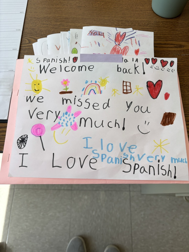 1A Coolidge. Welcome back from ESM, plus the cards written by the children. 