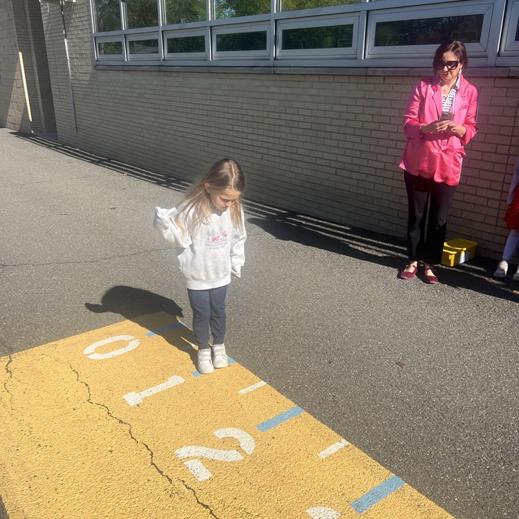 KRO used the outdoor number line to help them solve addition & subtraction word problems.