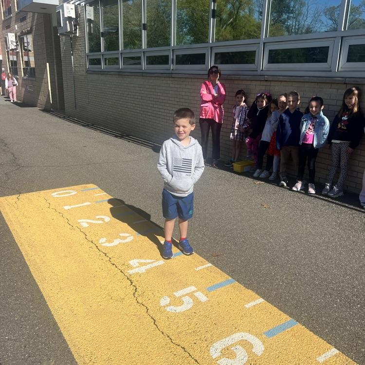 KRO used the outdoor number line to help them solve addition & subtraction word problems.