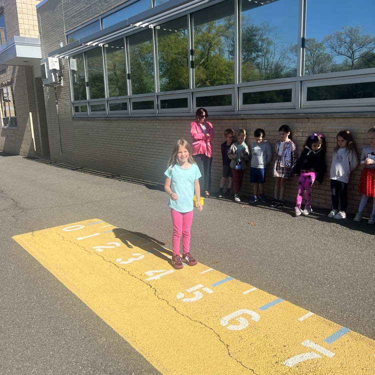 KRO used the outdoor number line to help them solve addition & subtraction word problems.