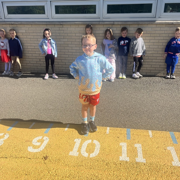 KRO used the outdoor number line to help them solve addition & subtraction word problems.