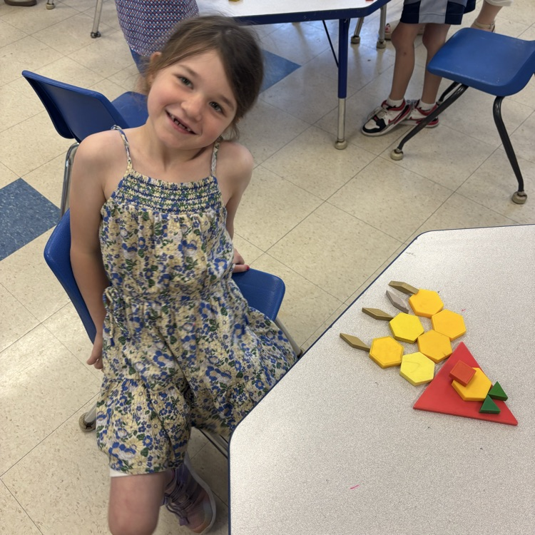 student making a picture with