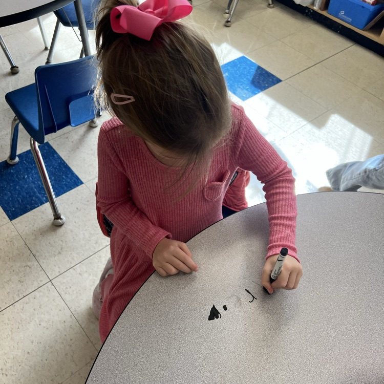 KR sang an alphabet song and practiced "trace and erase" when we got to the letters in their names. 