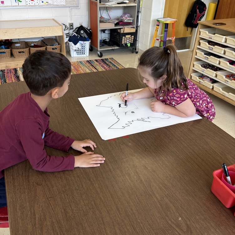 children sketching