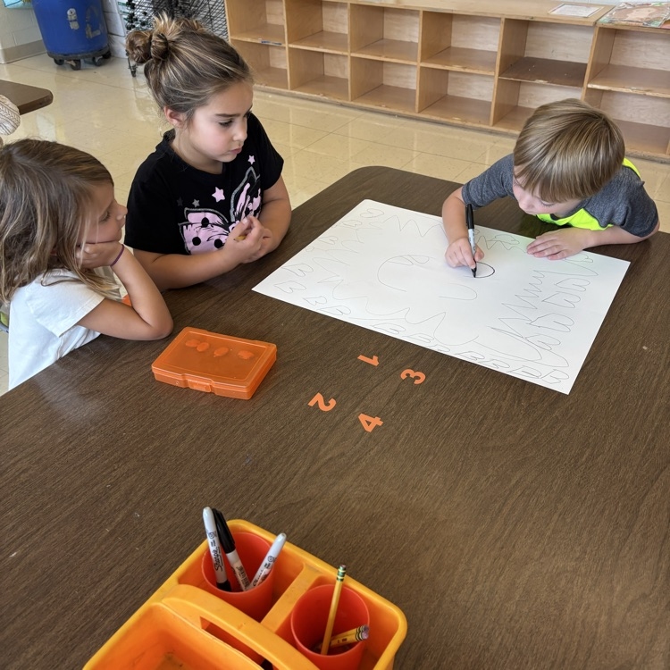 children sketching