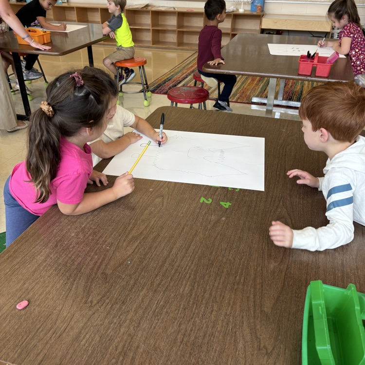 children sketching