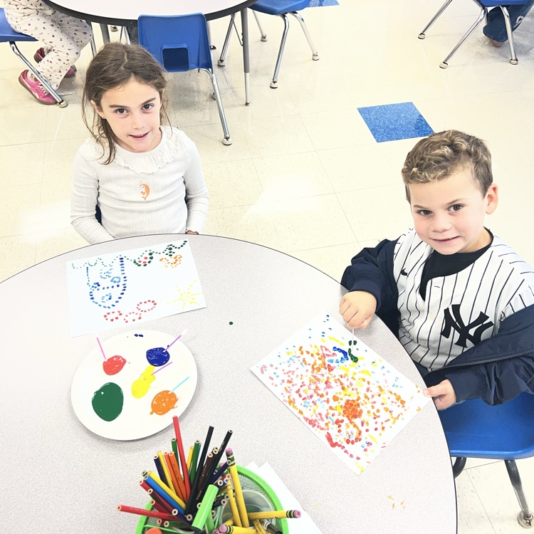 KR read "The Dot" for International Dot Day. They made their own dot pictures.