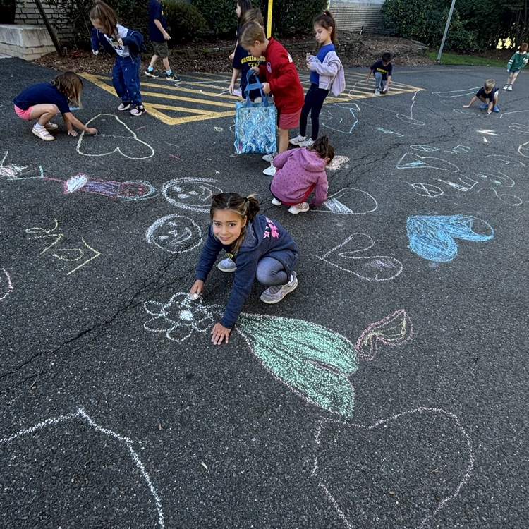 children, drawing messages of love