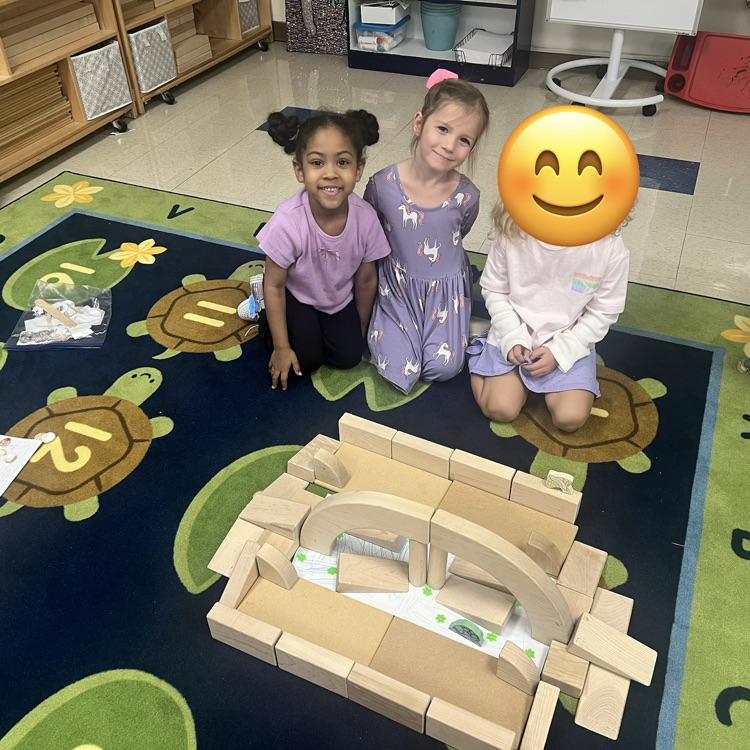 KR built bridges for the goats to cross after reading The Three Billy Goats Gruff.