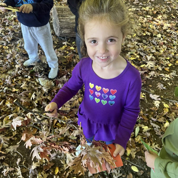 KR went outside with Mrs. Viaud to match colors in nature.