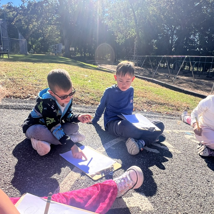 KR went on a listening walk to listen and record sounds in nature. 