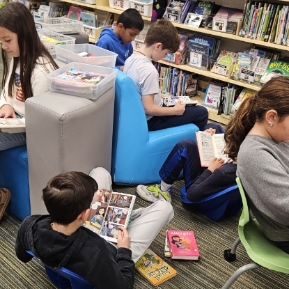 reading in the library