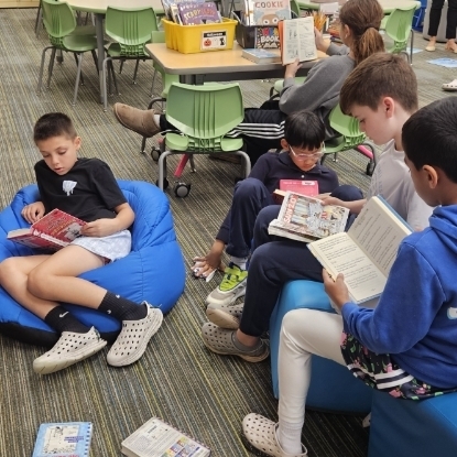 reading in the library
