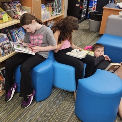 reading in the library