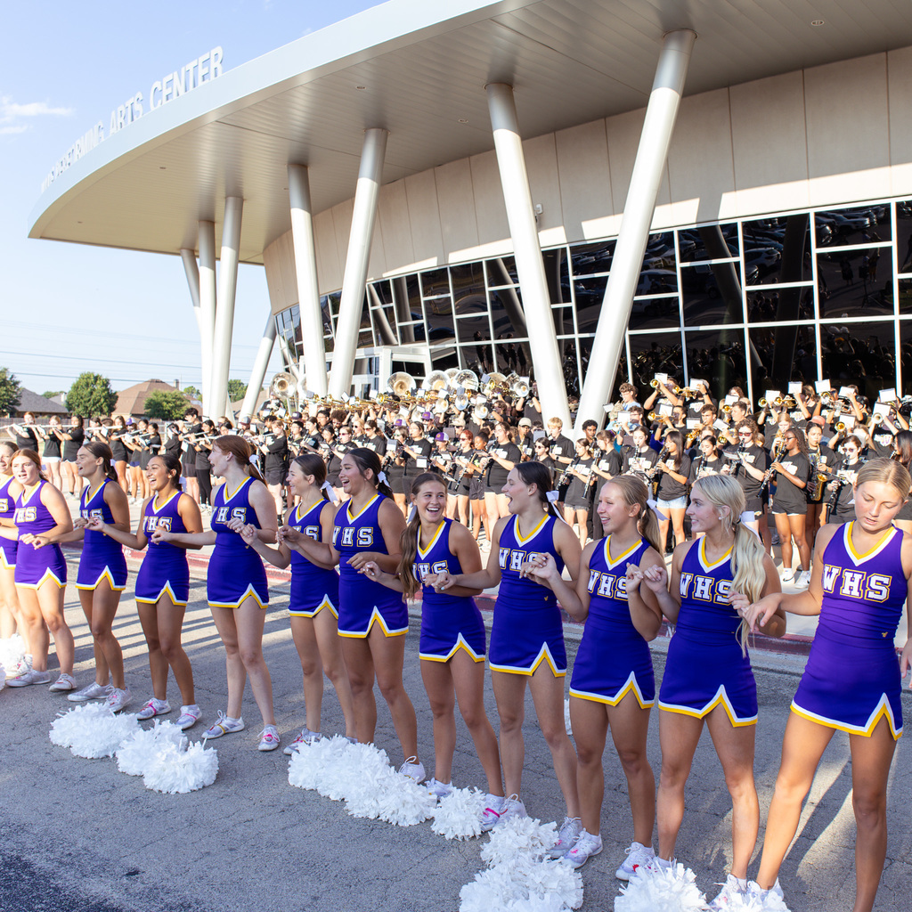 Morning pep rally infront of performing arts center
