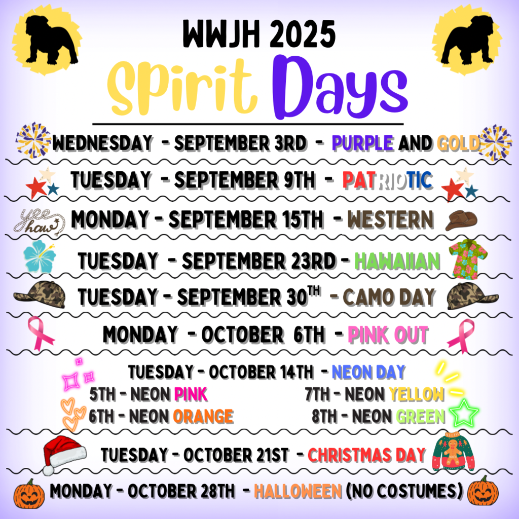 WWJH Spirit Days 2025